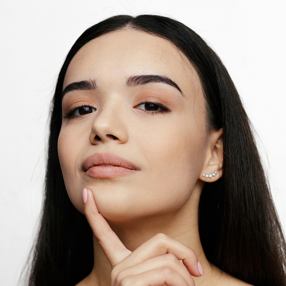 Sterling silver diamond earrings - Picture 2 of 9